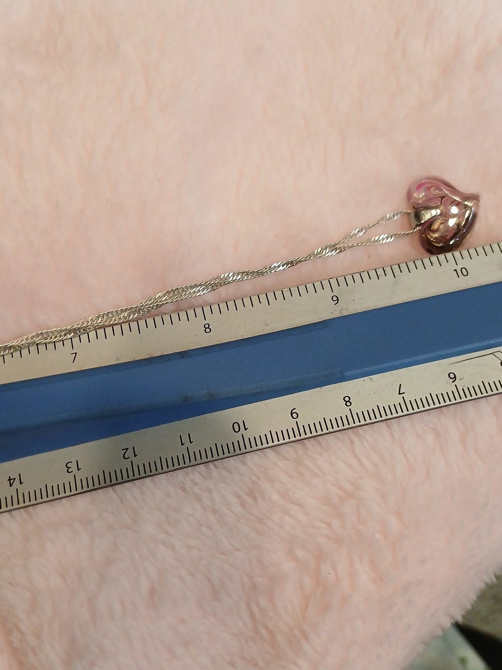 Heart Shaped Pendant Necklace in Pink and Gold - Picture 7 of 9